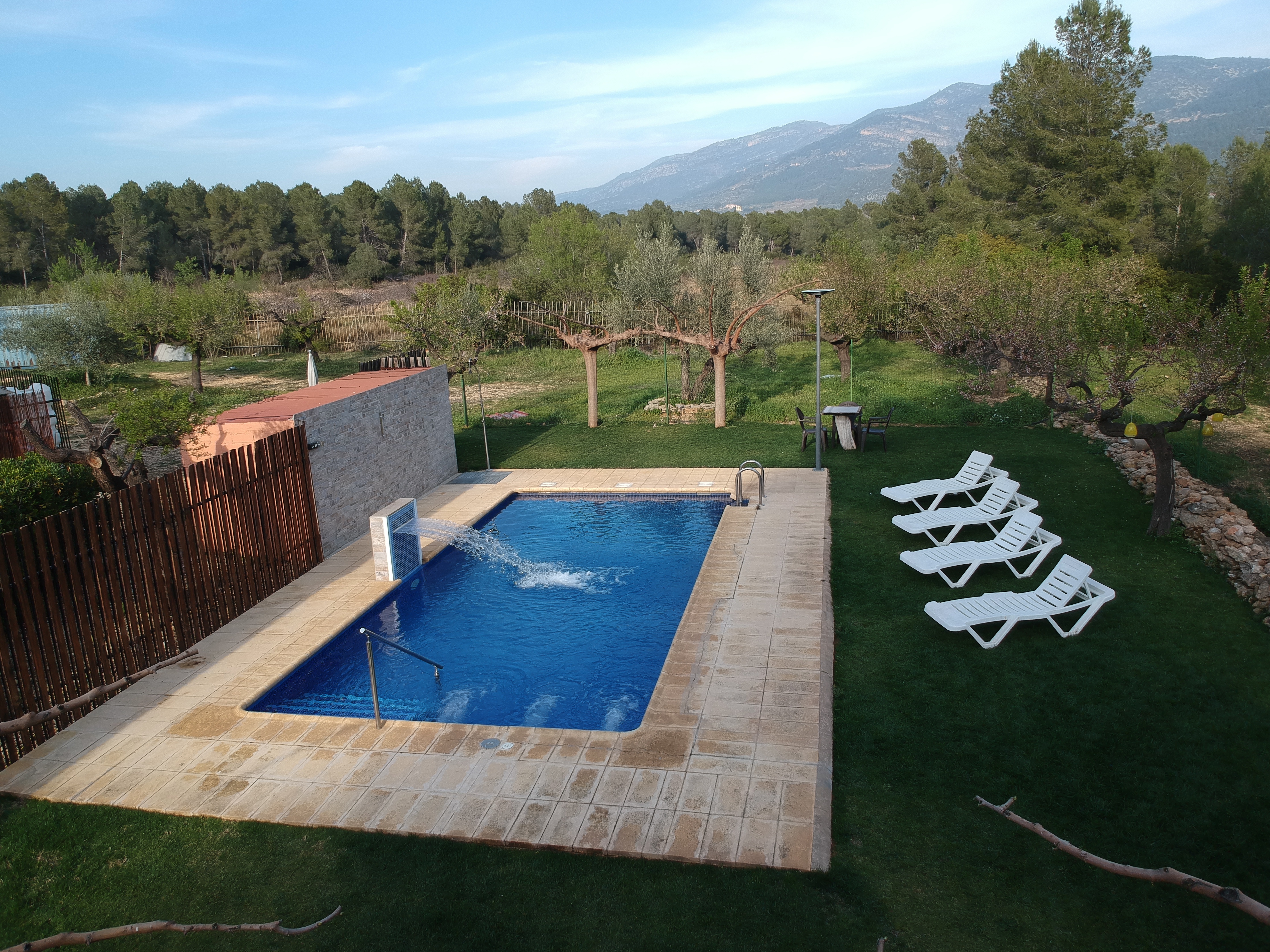 Private swimming pool and gardens at The Pines Hotel, Castellón